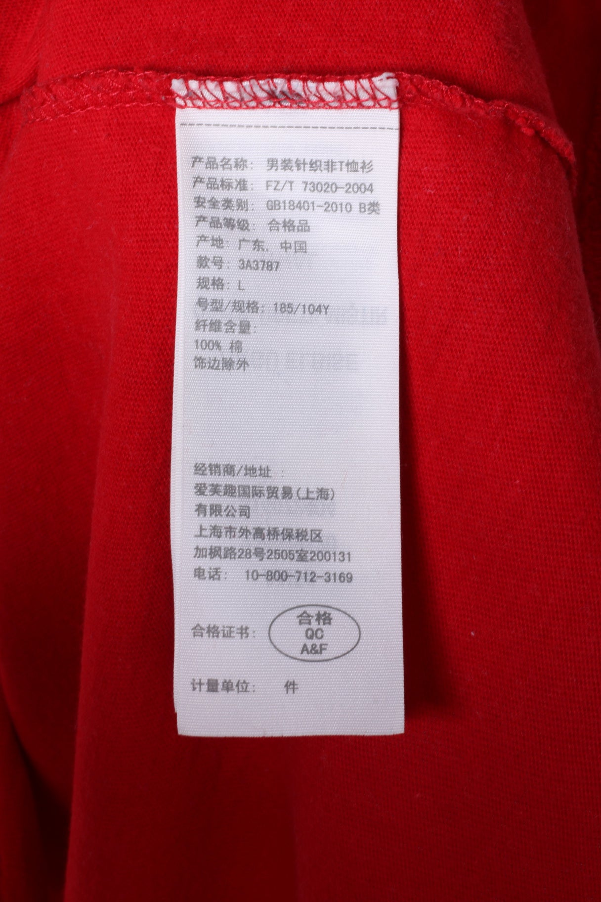 Hollister California Mens L (M) T- Shirt Red Cotton V Neck Classic Top