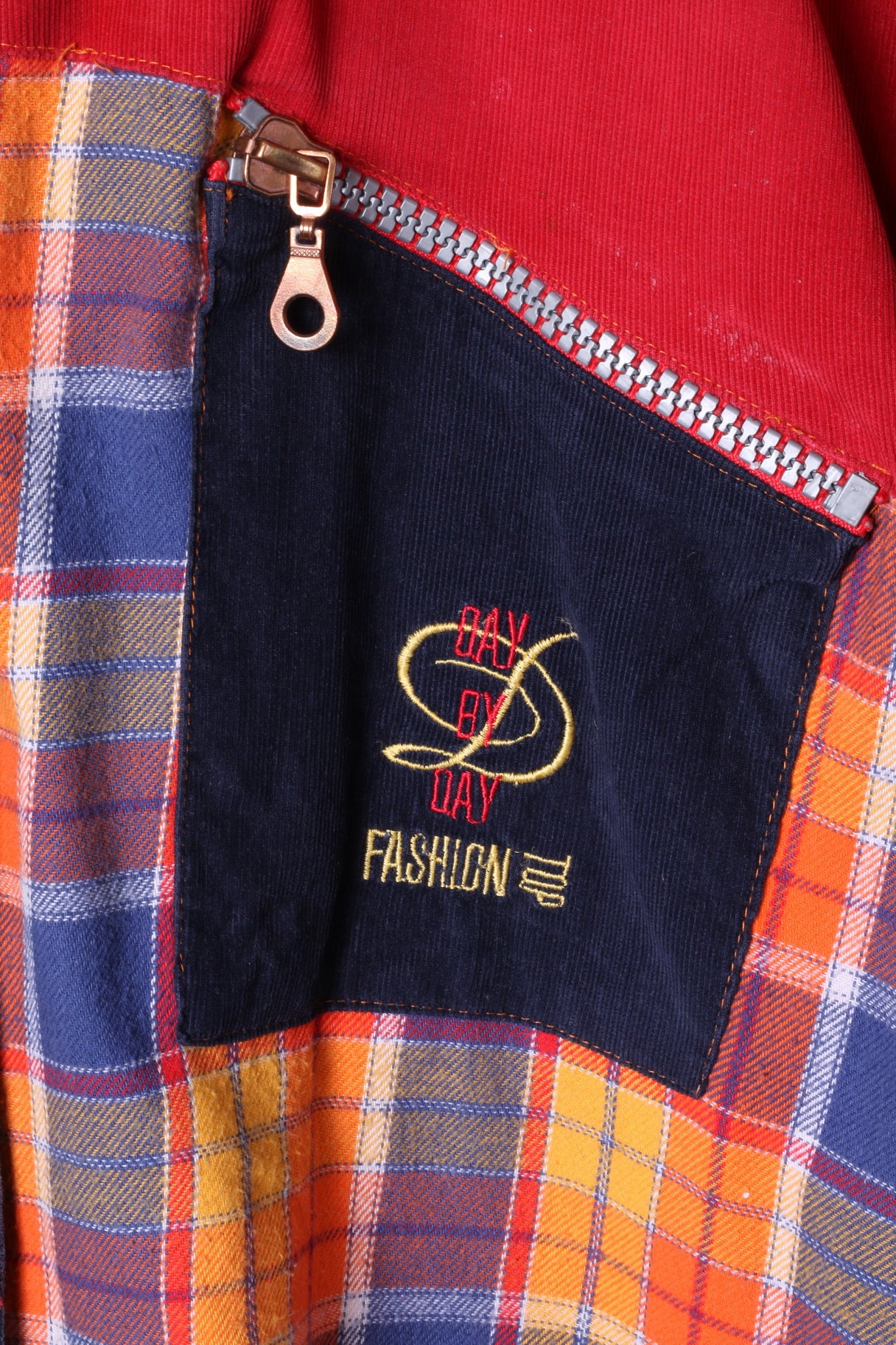 Day by Day Clothing Company Womens L Casual Shirt Orange Cotton Snaps Vintage Top