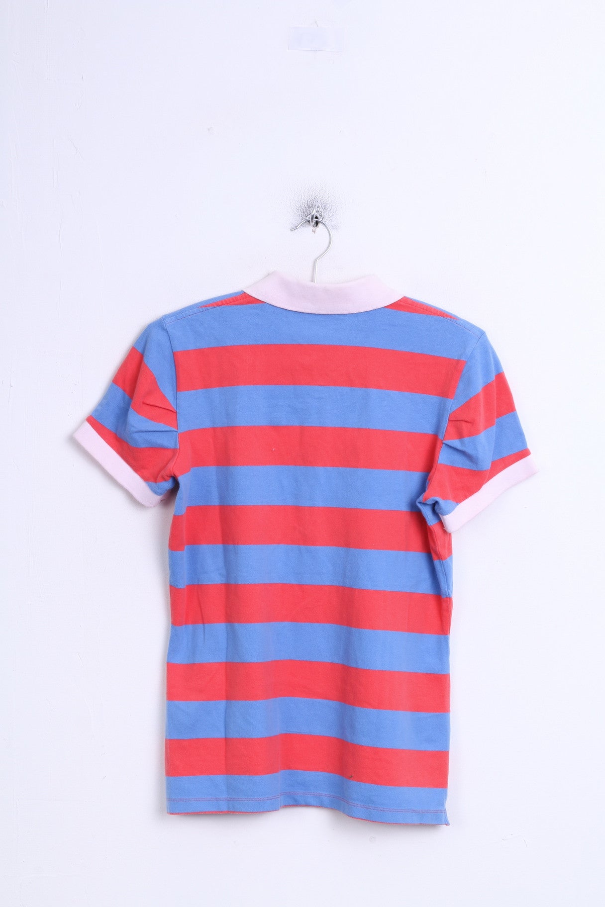 GANT Femme L Polo Rayé Bleu Coton Fitt Top