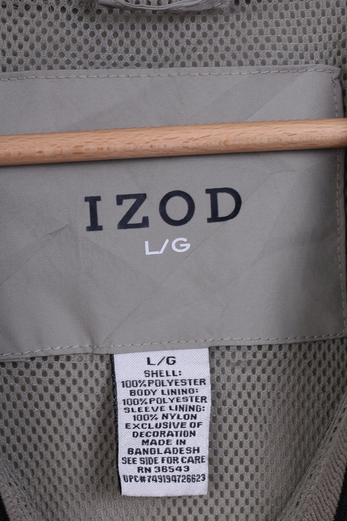 Giacca IZOD da uomo L color talpa con scollo a V Sport