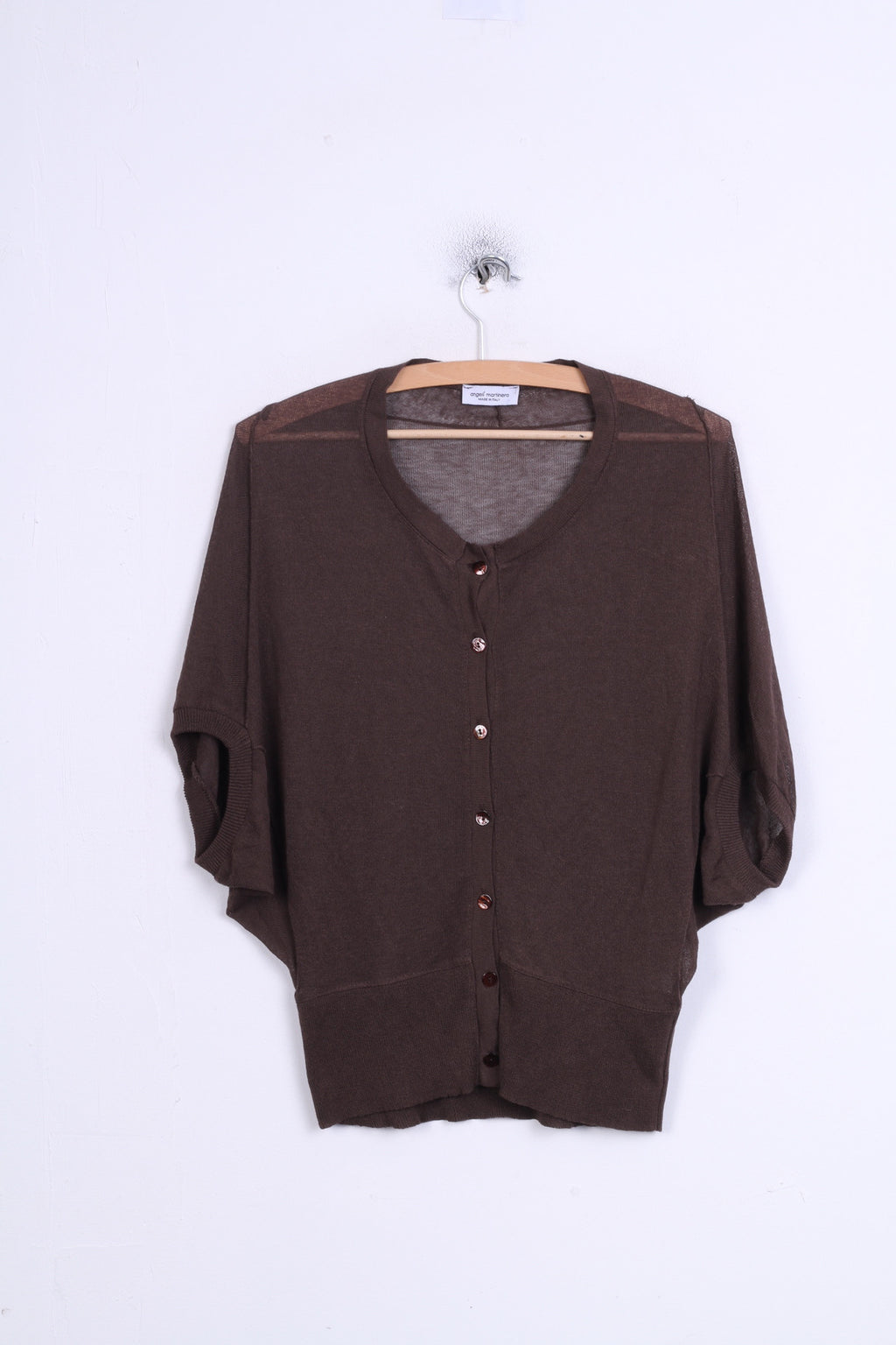 Angeli Martinero Femme L Jumper Pull Marron À Manches Courtes Italie