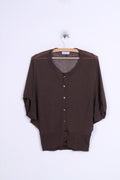 Angeli Martinero Womens L Jumper Short Sleeve Brown Sweater Italy