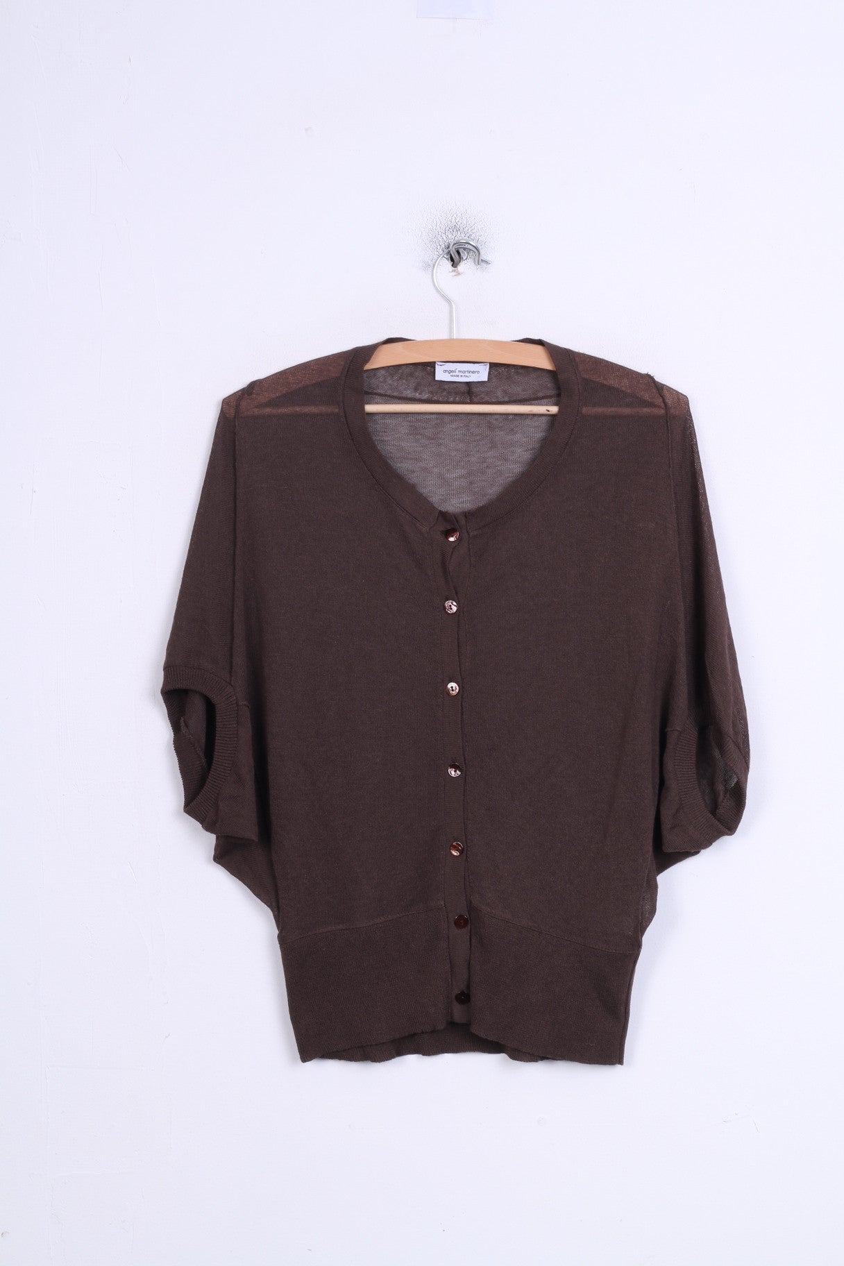 Angeli Martinero Femme L Jumper Pull Marron À Manches Courtes Italie