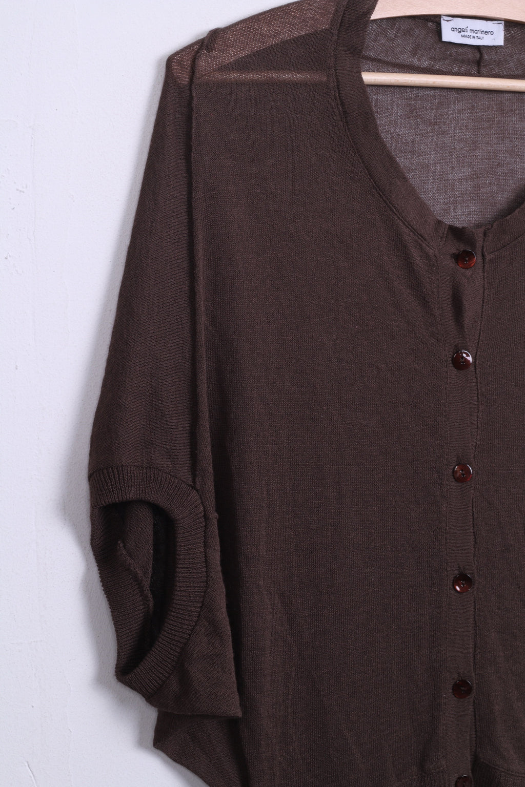 Angeli Martinero Femme L Jumper Pull Marron À Manches Courtes Italie