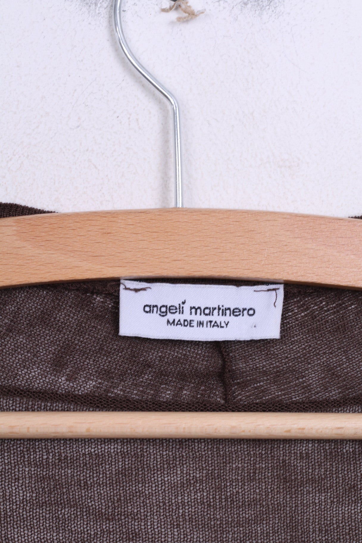 Angeli Martinero Womens L Jumper Short Sleeve Brown Sweater Italy