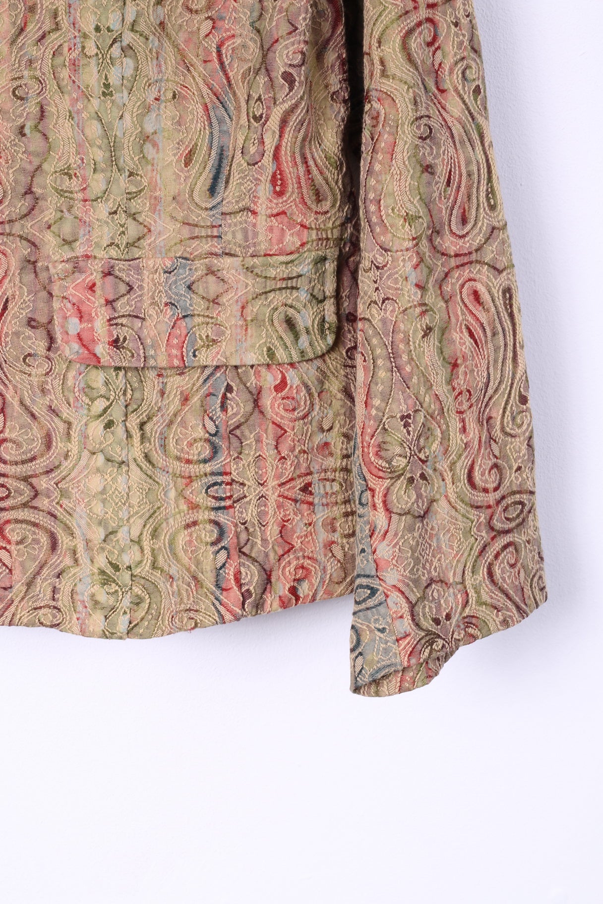 Giacca da donna Corona 46 XL Blazer multicolore Barcco Vintage con spalline 