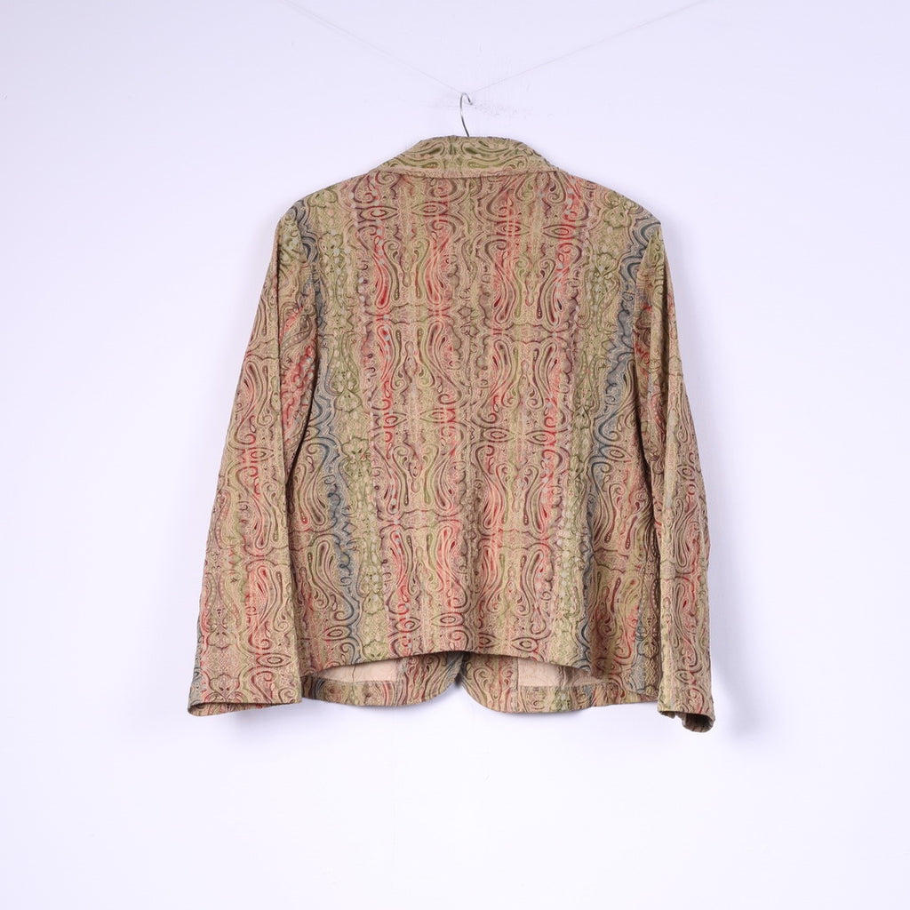 Corona Womens 46 XL Blazer Multicolor Barcco Vintage Shoulder Pads Jacket