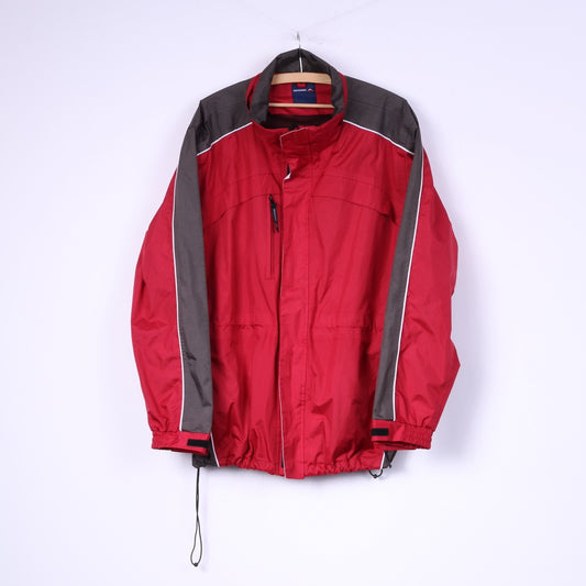 Snowdonia Mens L Jacket Red Outdoor Full Zipper Hiking Mountain Top
