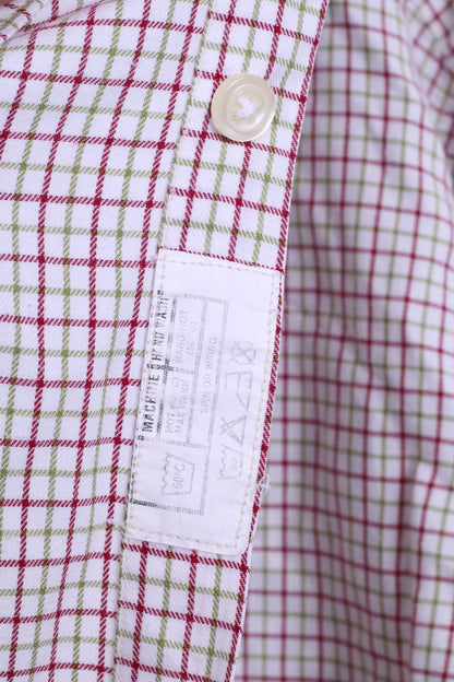 Joseph Turner Chemise décontractée 34R pour homme, col boutonné, 16,5 carreaux, coton