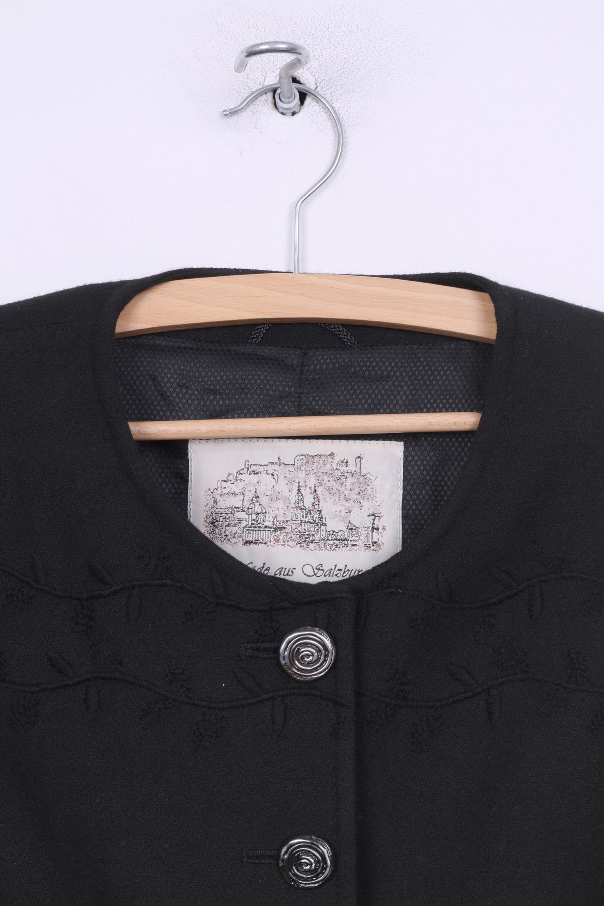 Mode aus Salzburg by h.mosser Womens 42 Blazer Jacket Black Single Breasted Vintage