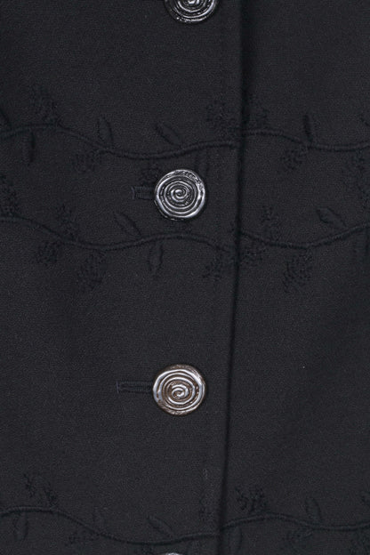Mode aus Salzburg par h.mosser Veste blazer 42 pour femme noire à simple boutonnage vintage 