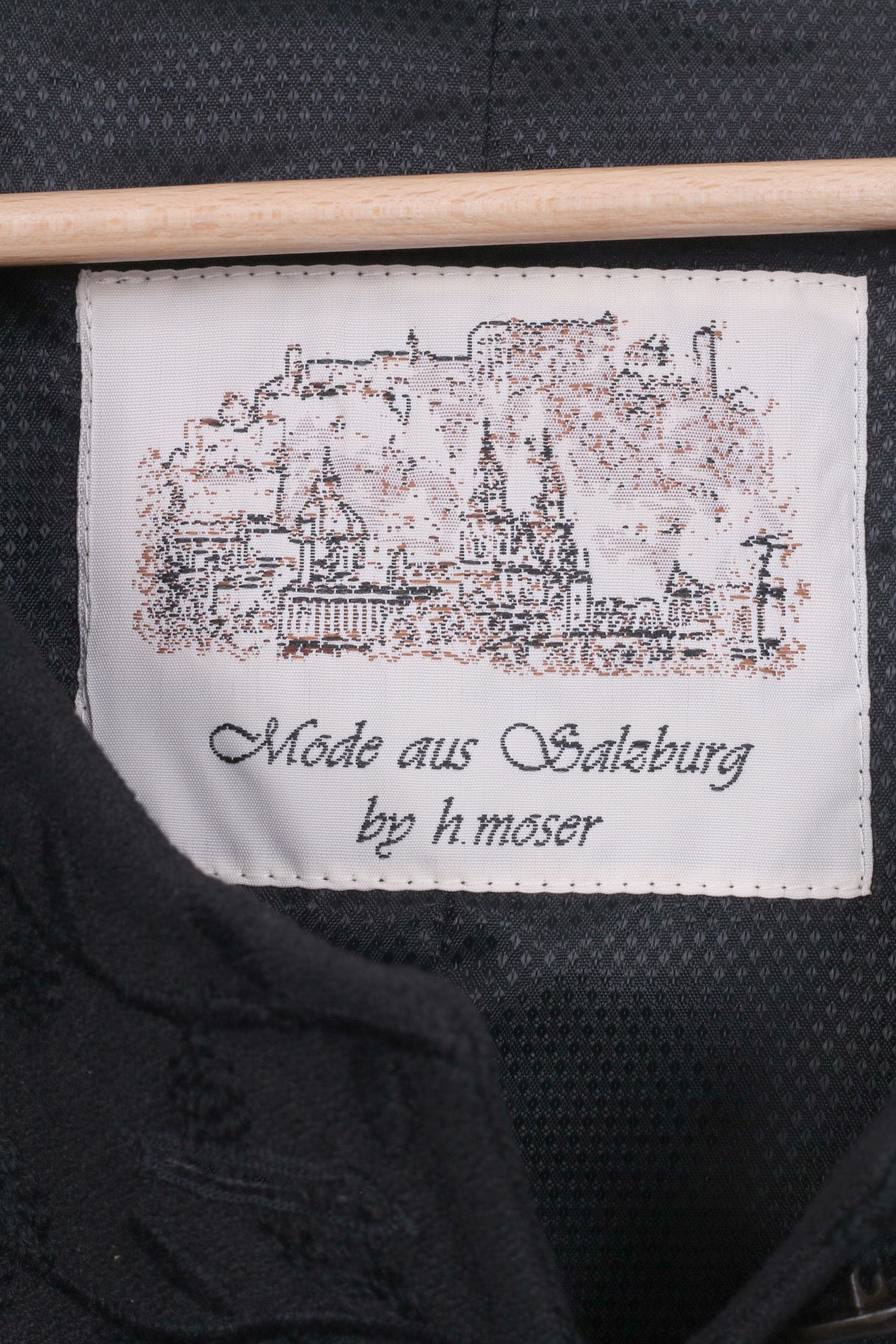Mode aus Salzburg by h.mosser Womens 42 Blazer Jacket Black Single Breasted Vintage