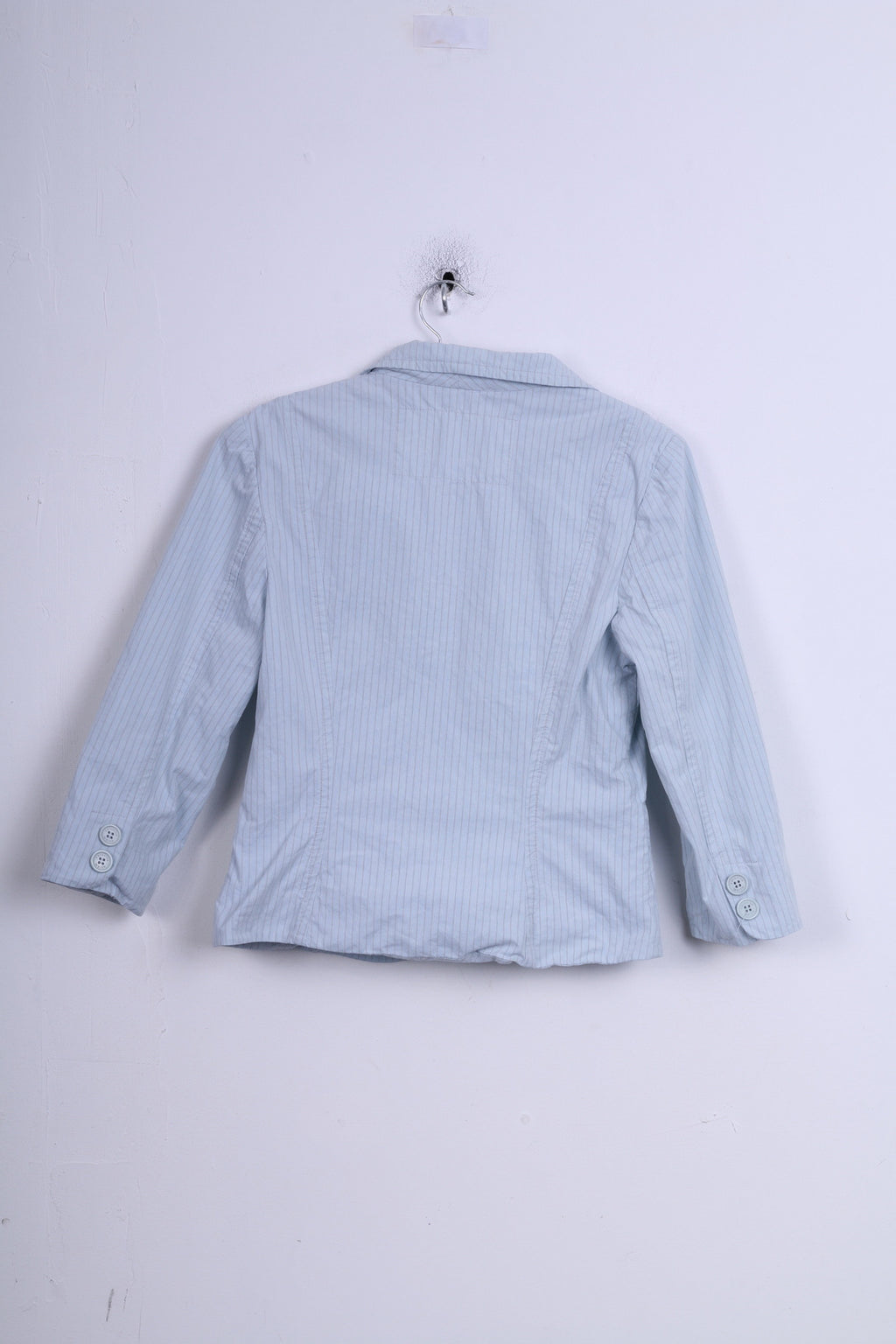 Veronika Maine Giacca da donna 10 M Blazer monopetto blu maniche a 3/4 in cotone a righe