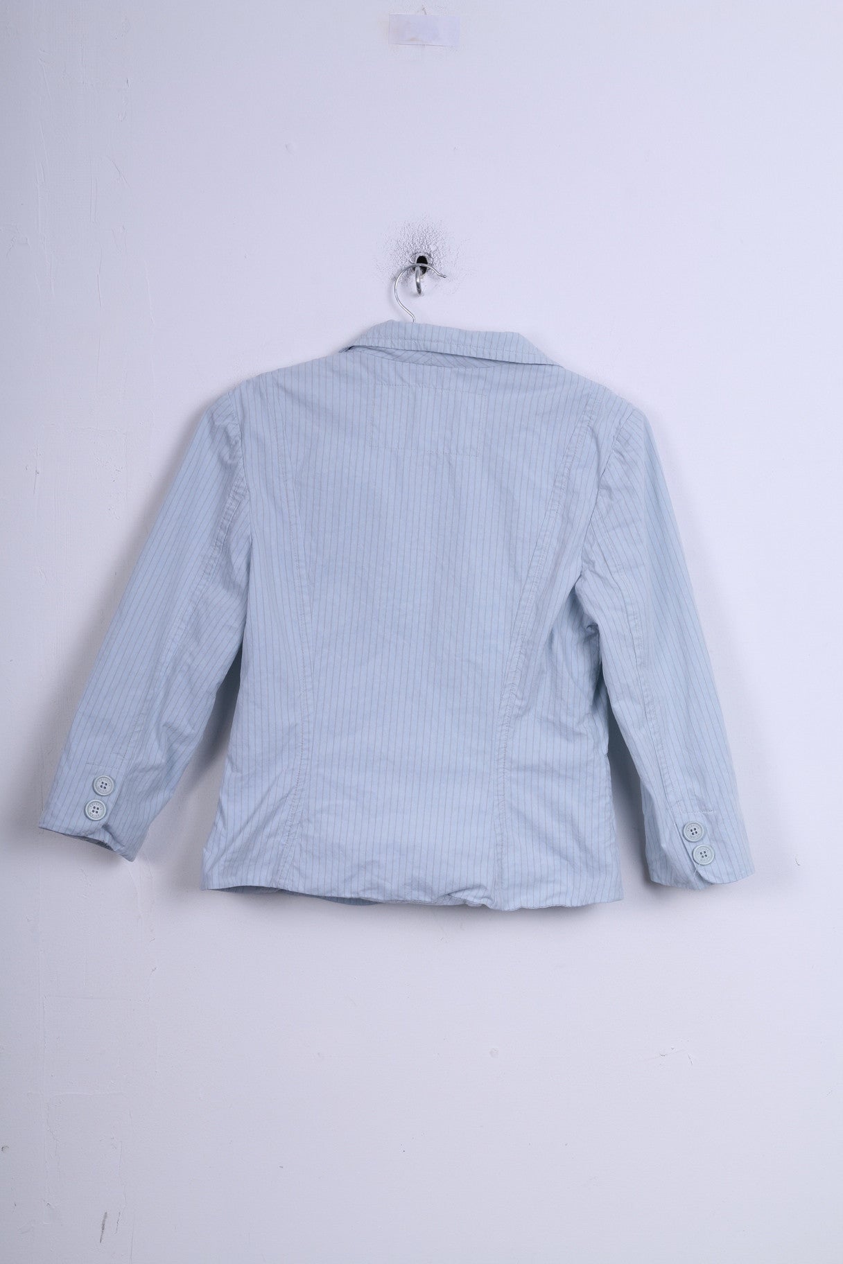 Veronika Maine Giacca da donna 10 M Blazer monopetto blu maniche a 3/4 in cotone a righe