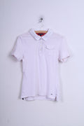 Tommy Hilfiger Womens S Polo Shirt Cotton White Short Sleeve Slim Fit