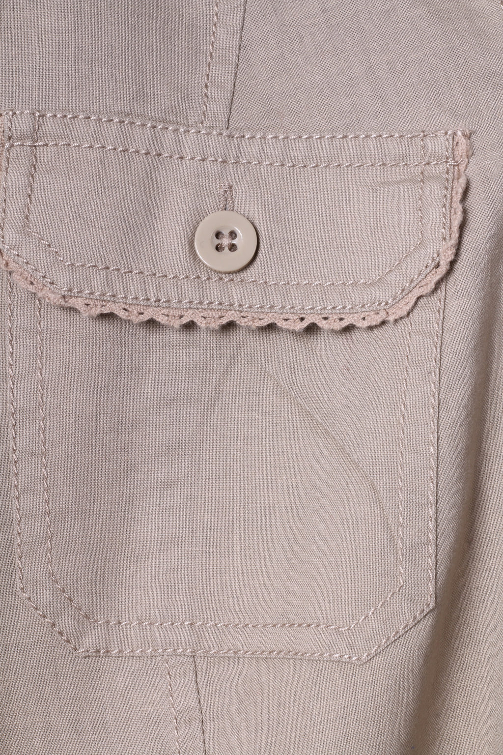 Polo Jeans Company Ralph Lauren Chemise décontractée pour femme - Haut long en coton boutonné - Beige