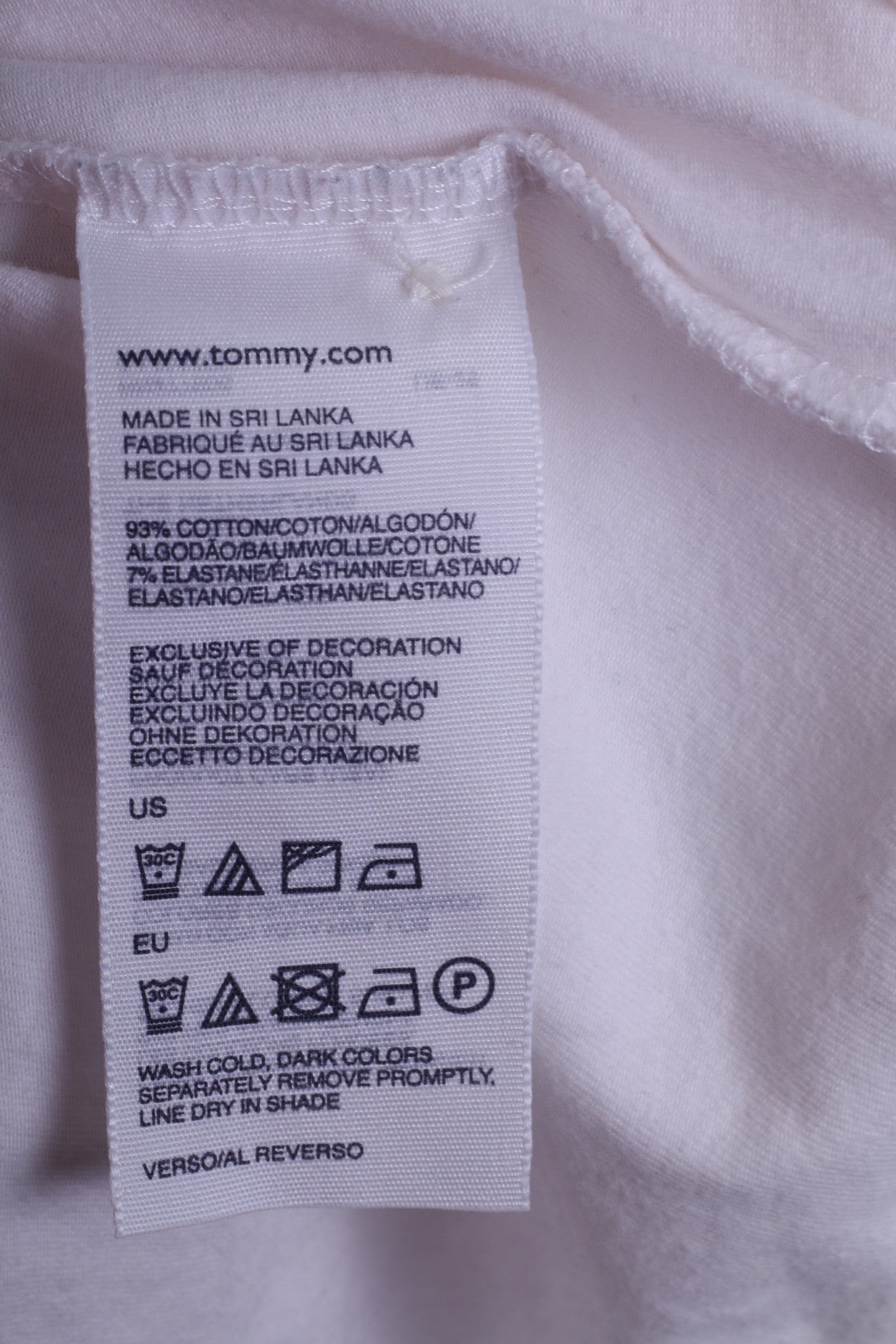 Tommy Hilfiger Polo S pour femme en coton blanc à manches courtes, coupe ajustée