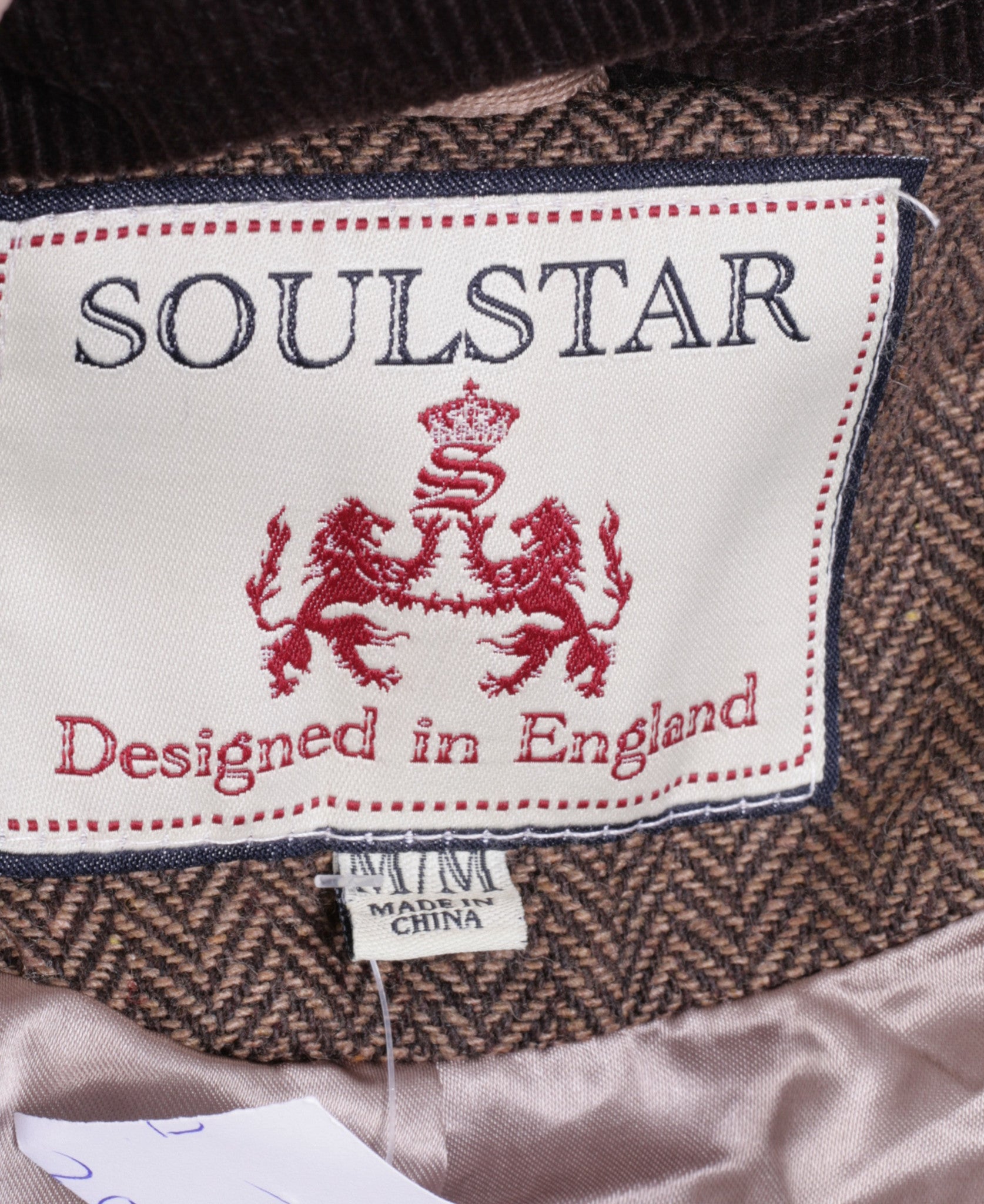 Soulstar Womens M Top Suit Brown England Buttons Down Collar - RetrospectClothes