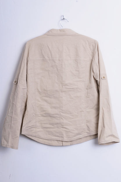 Gerry Weber Womens 38 M Casual Shirt Outdoor Cotton Top Beige - RetrospectClothes