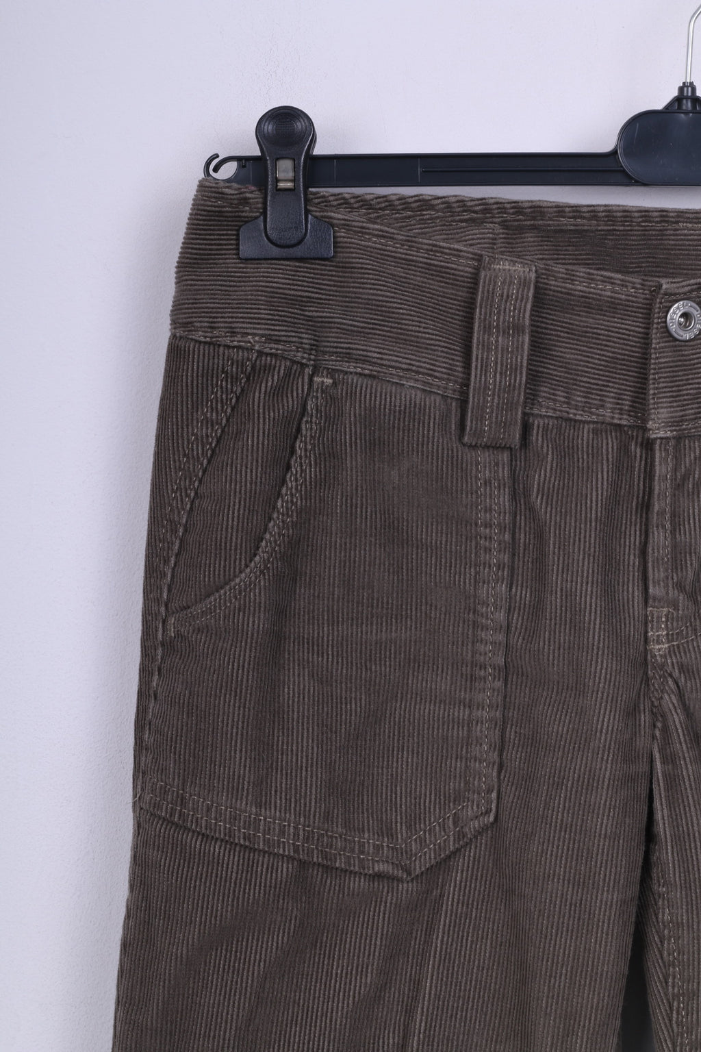 Diesel Womens W27 Trousers Cotton Corduroy Khaki