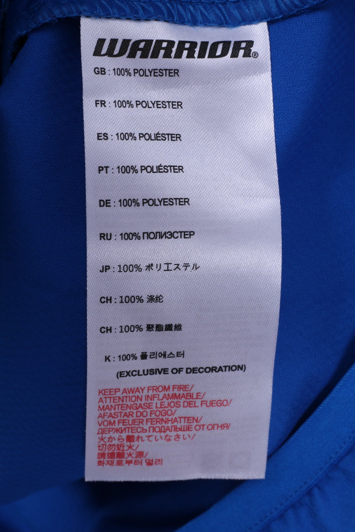 Warrior Veste M pour homme Bleu Football Superheat Training Haut léger