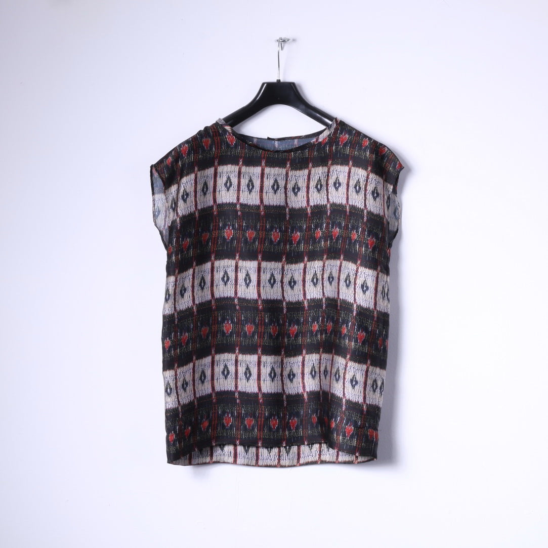 Maliparmi femmes 42 S chemise multicolore Boho mince matière Satin italie haut