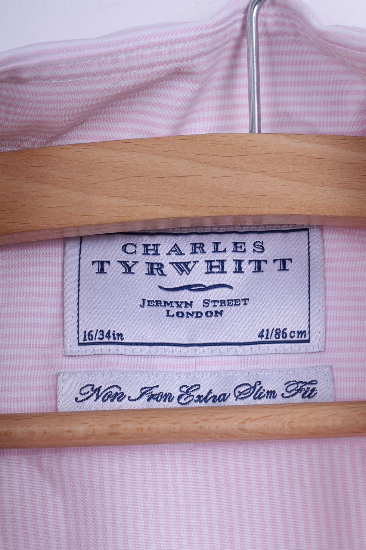 Camicia formale da uomo Charles Tyrwhitt 16 41 L Gemelli in cotone a righe bianche