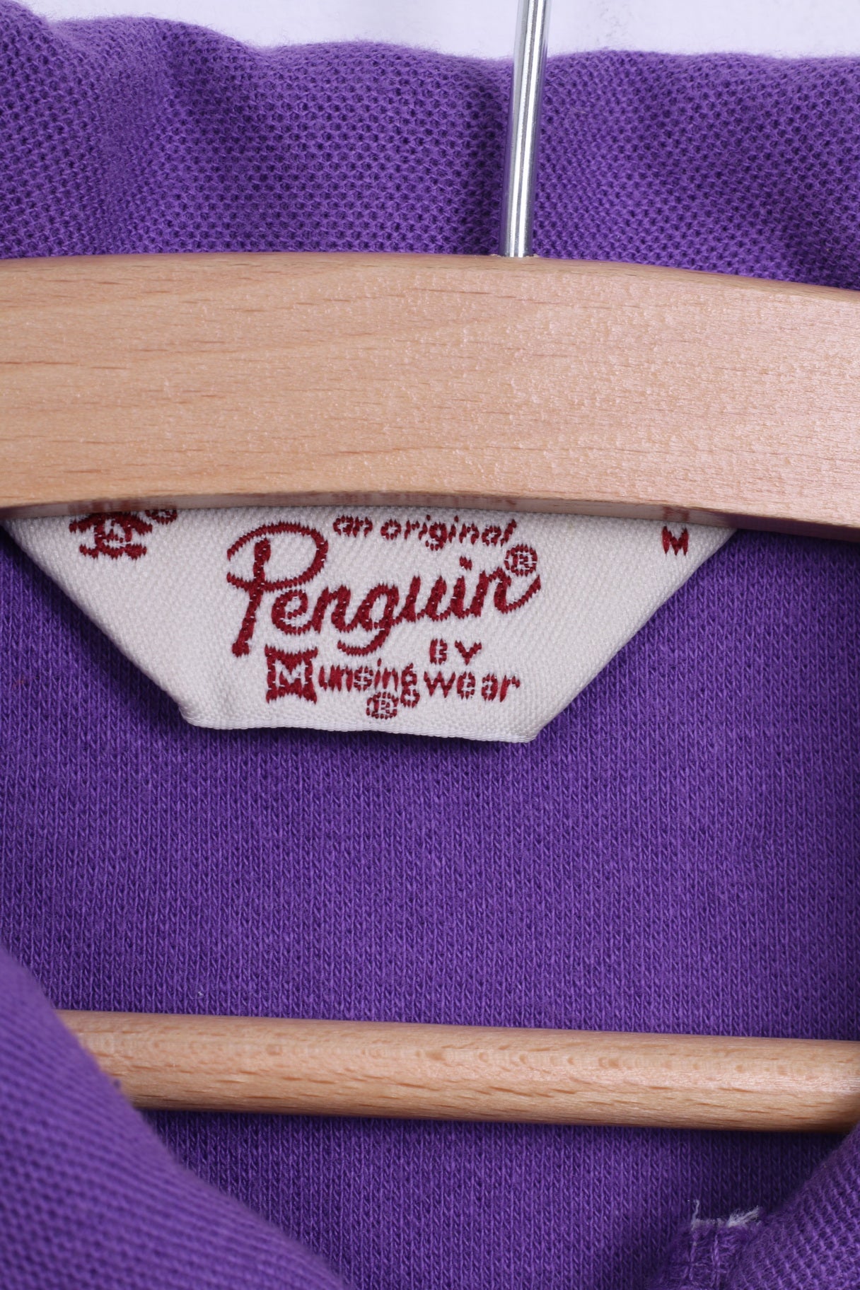 Penguin Mens M Polo Shirt Purple Cotton Slim Fit Stretch Top