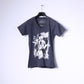 Disney Store Womens S T-Shirt Grey Cotton Graphic Black Characters Top