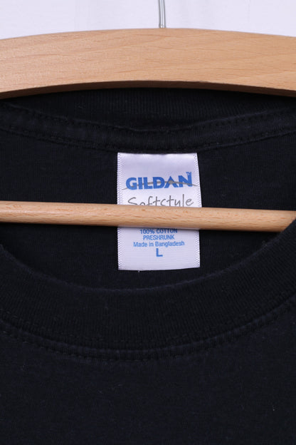 Gildan Mens L T-Shirt Black Cotton Graphic Take That 2011 Music Band Top