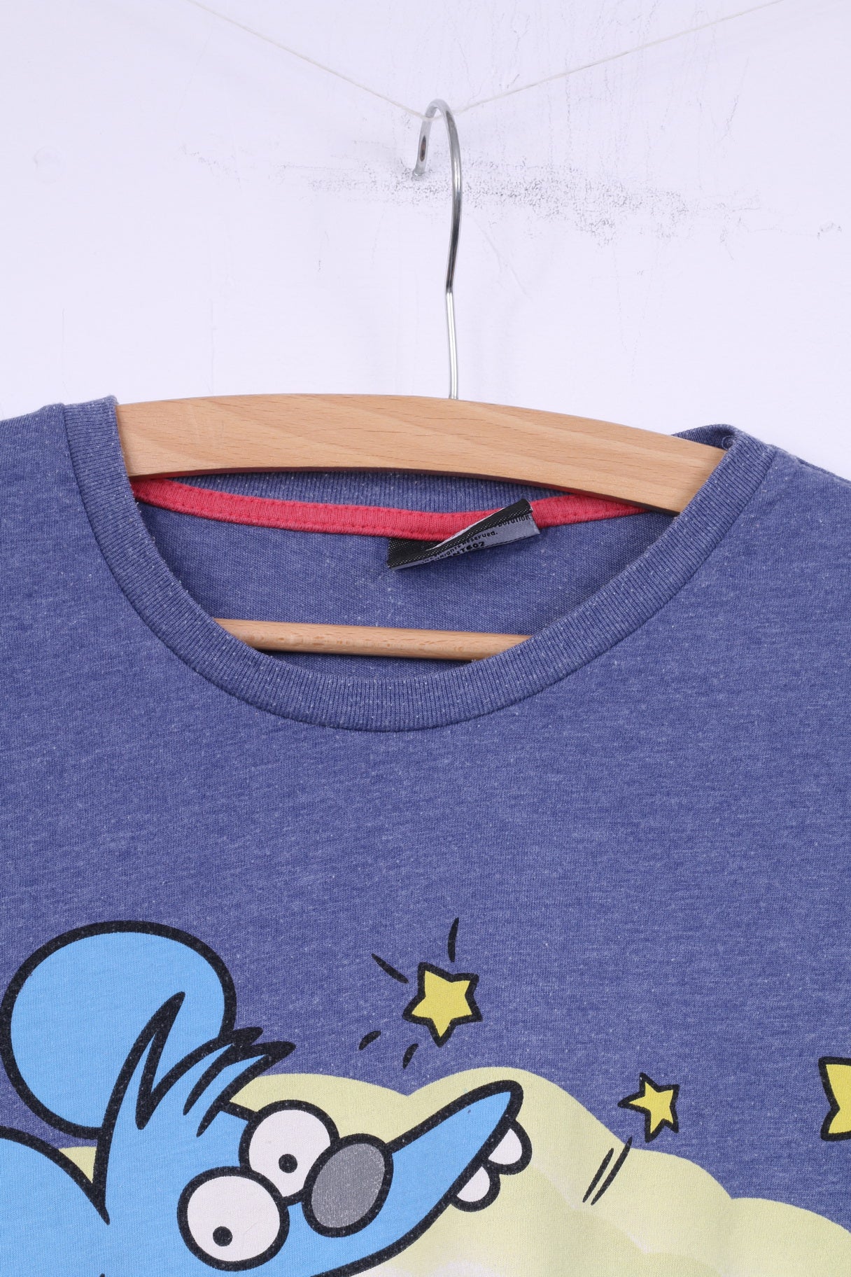 C&A The Simpsons Men S T-Shirt Blue Cotton Blend Graphic The Itchy & Scratchy Show