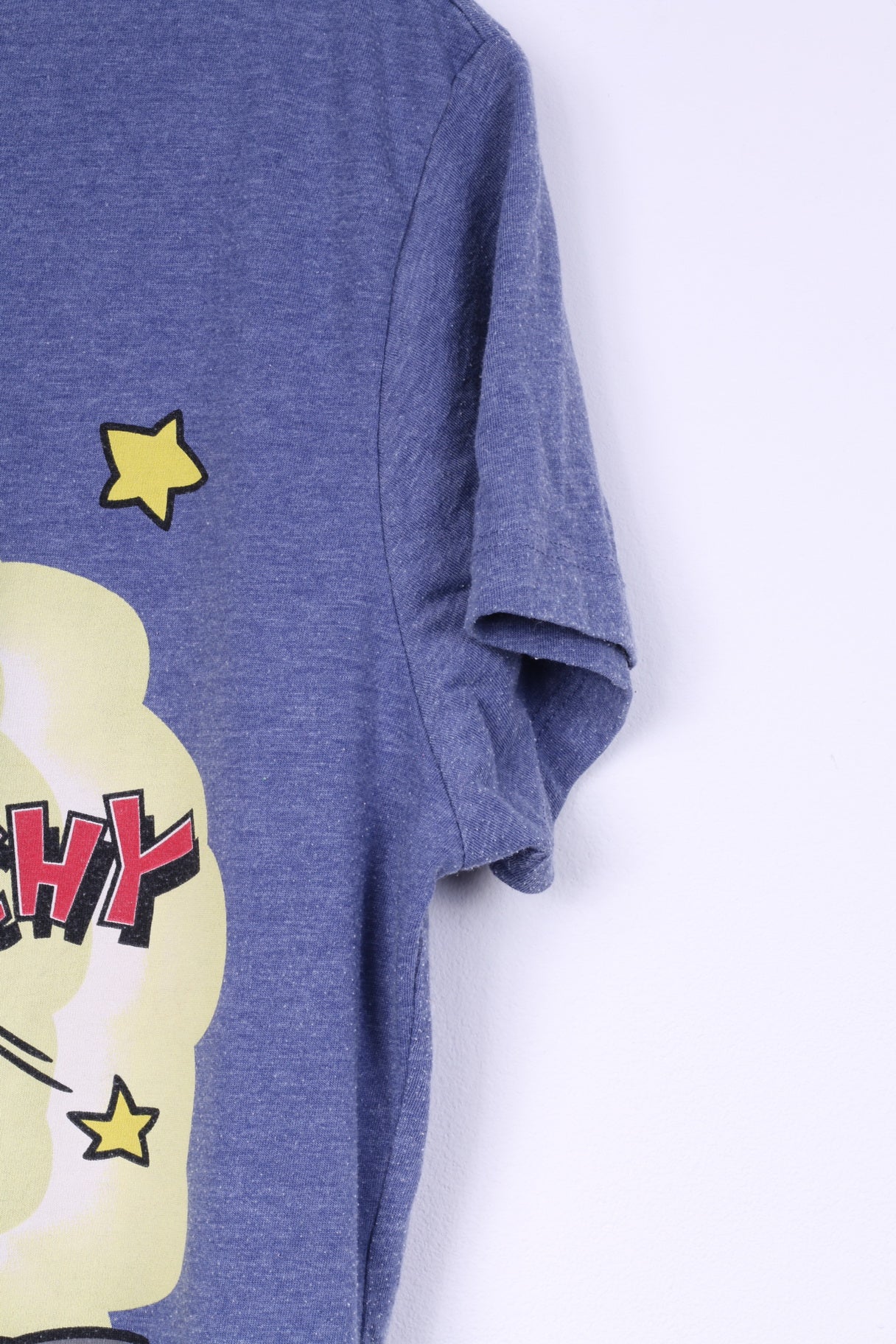 C&amp;A Les Simpsons T-Shirt Homme Bleu Coton Mélange Graphique The Itchy &amp; Scratchy Show 