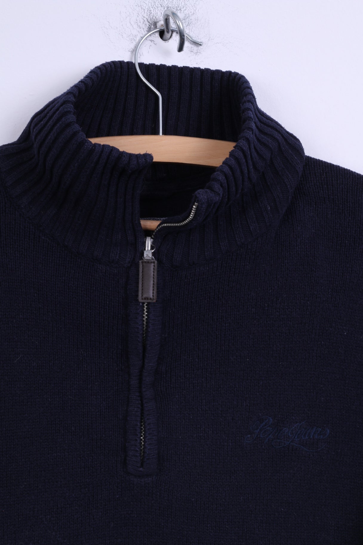 Pepe Jeans London Pull XL Jumper Col Zippé Femme Bleu Marine Coton