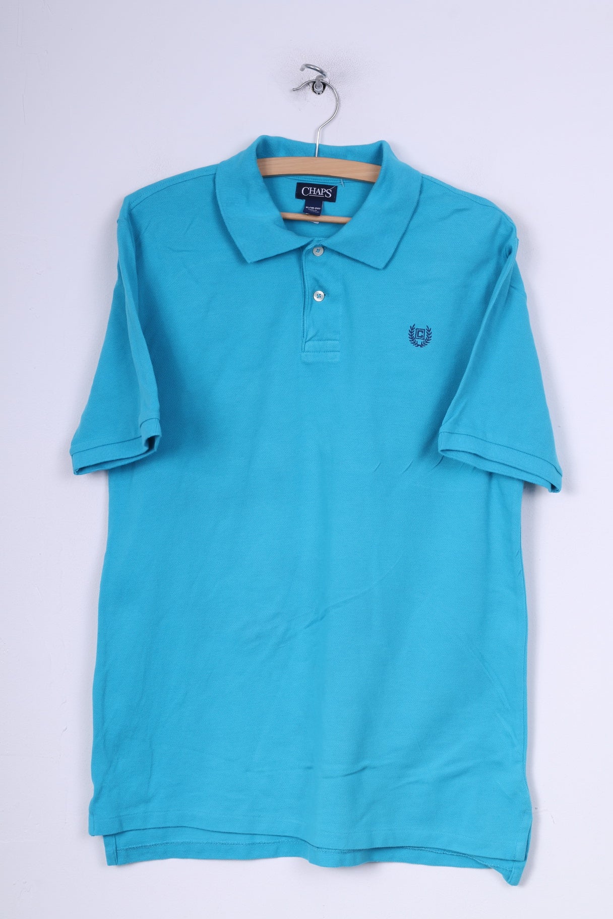 Polo Chaps Youth XL (18-20) Blu a maniche corte in cotone estivo 