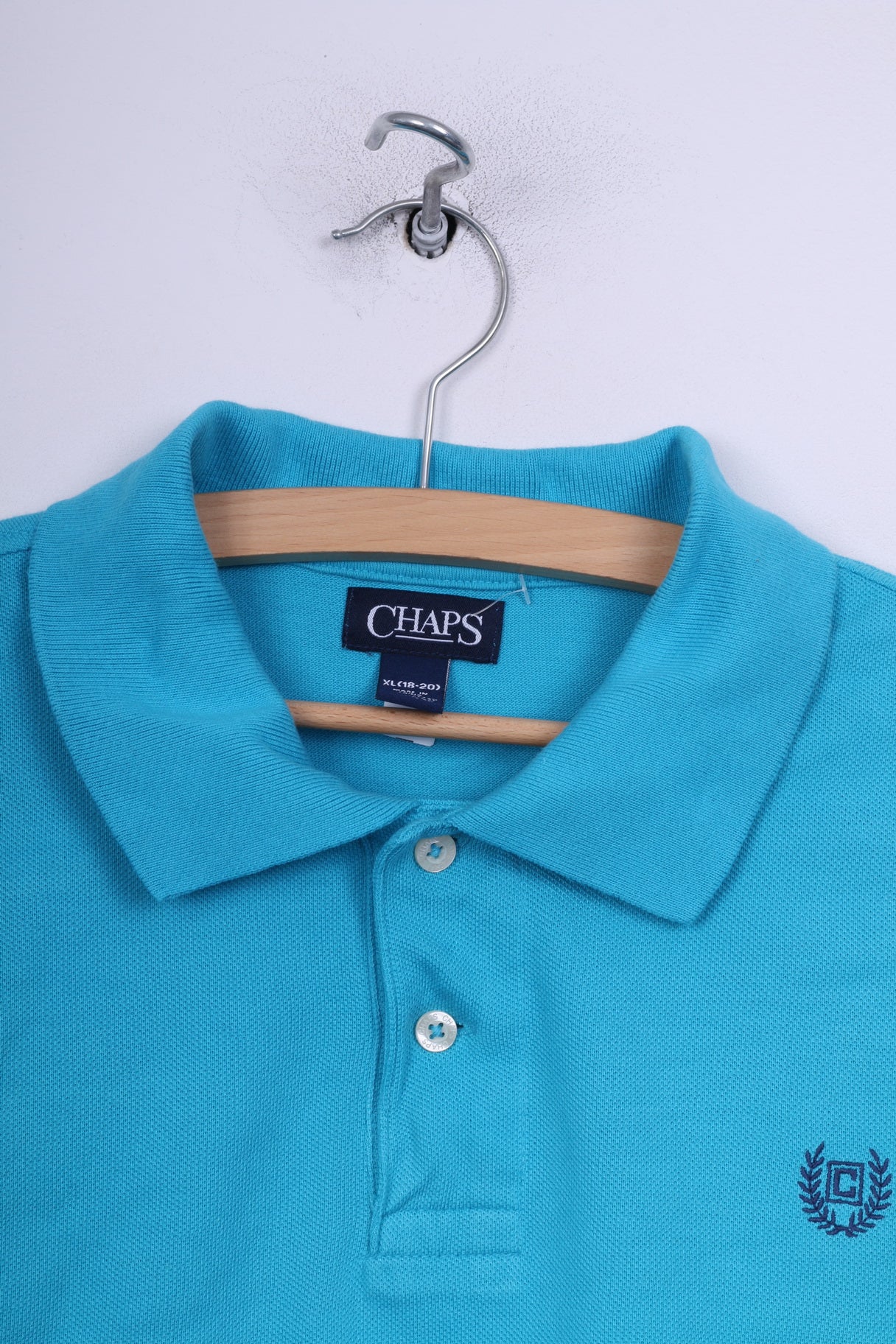 Polo Chaps Youth XL (18-20) Blu a maniche corte in cotone estivo 