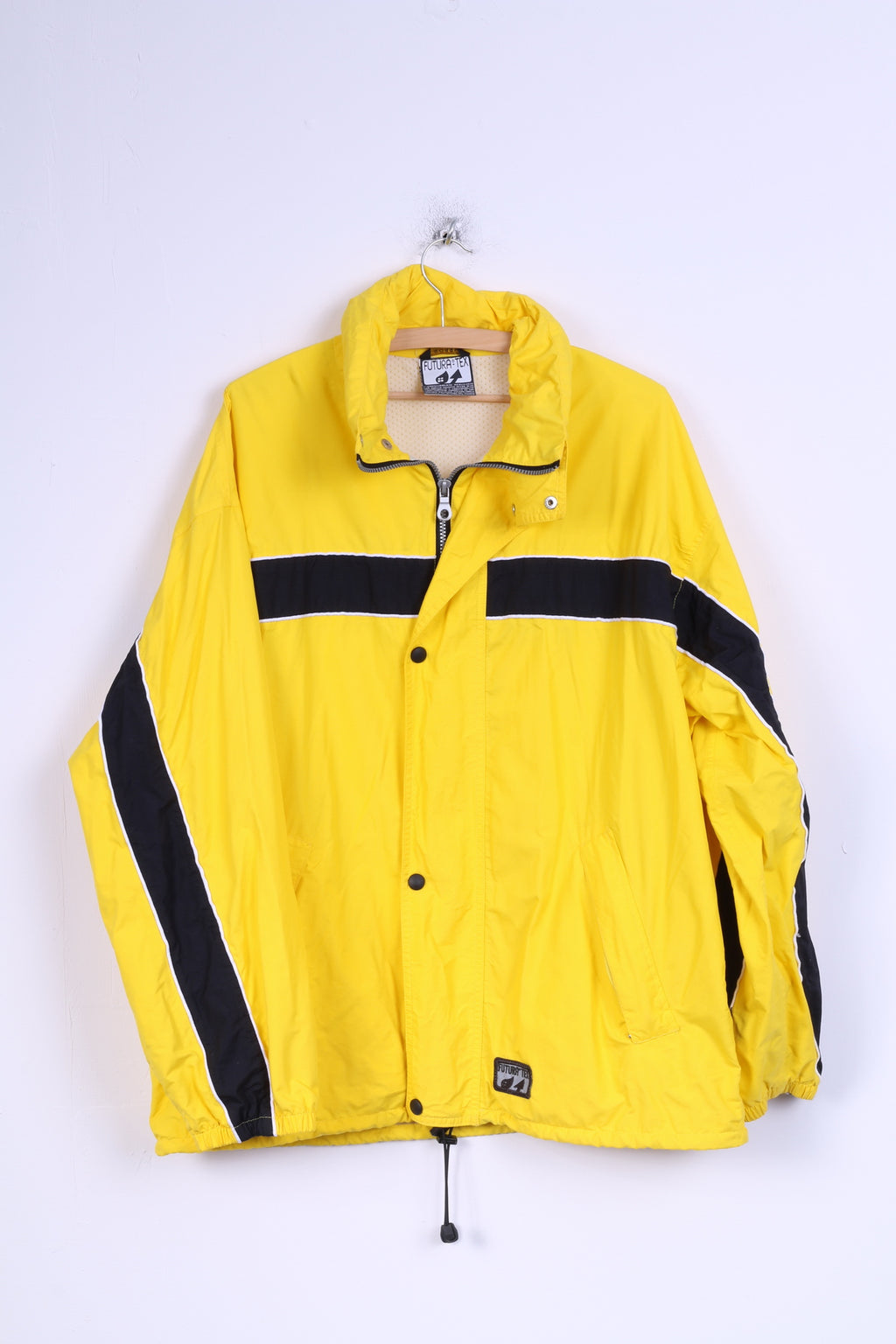 SORRY Mens L Jacket Nylon Waterproof Yellow Hidden Hood