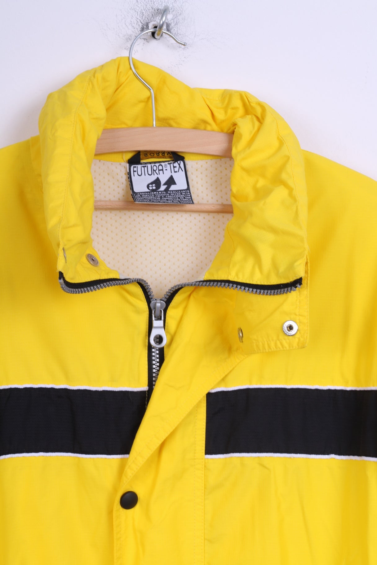 SORRY Mens L Jacket Nylon Waterproof Yellow Hidden Hood