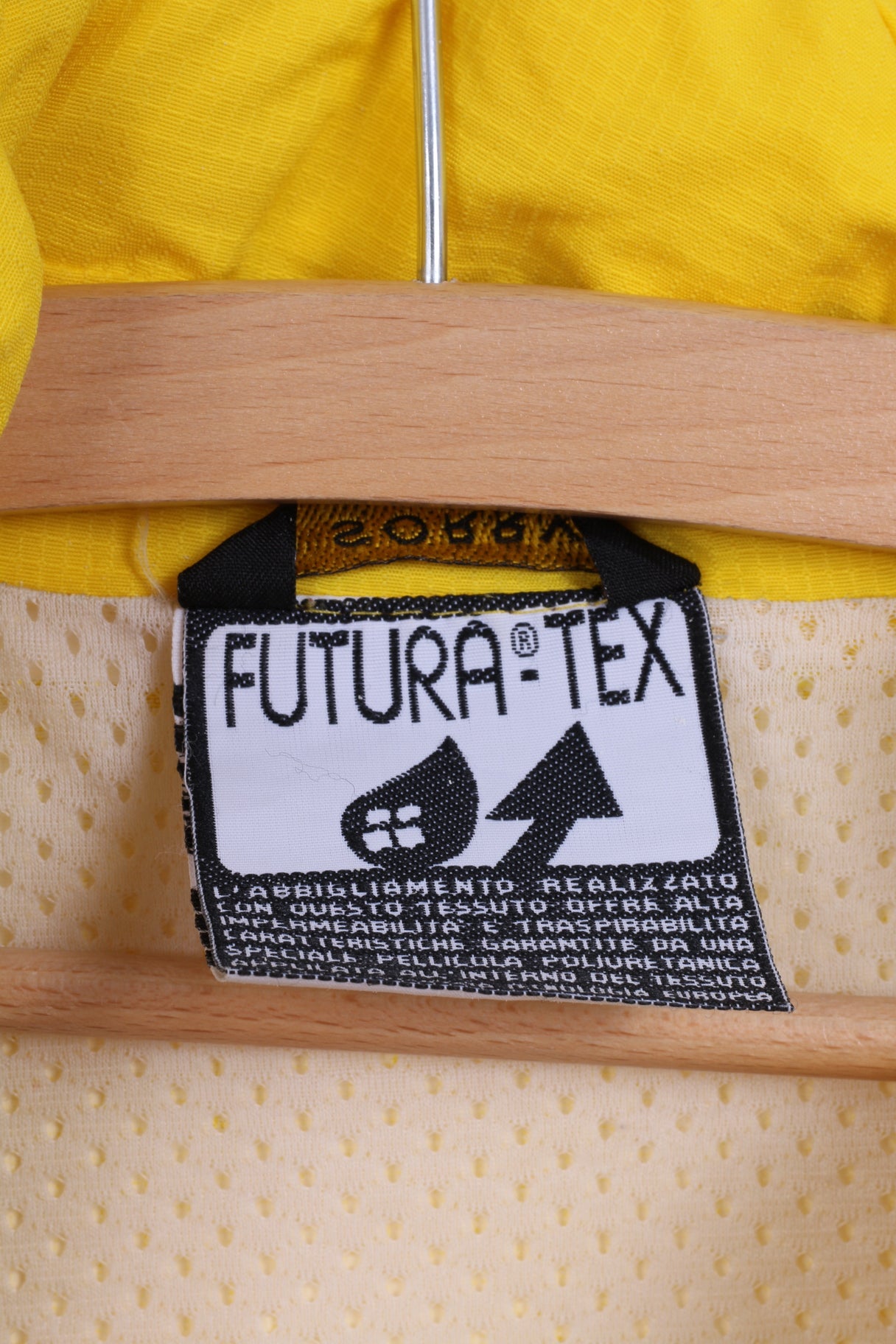 SORRY Mens L Jacket Nylon Waterproof Yellow Hidden Hood