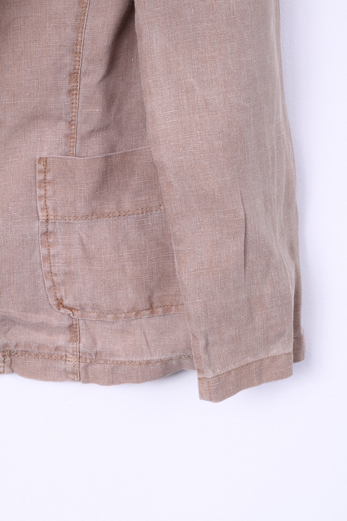 River Island Womens 14 40 L Blazer Lino Beige Monopetto Top Spalline 