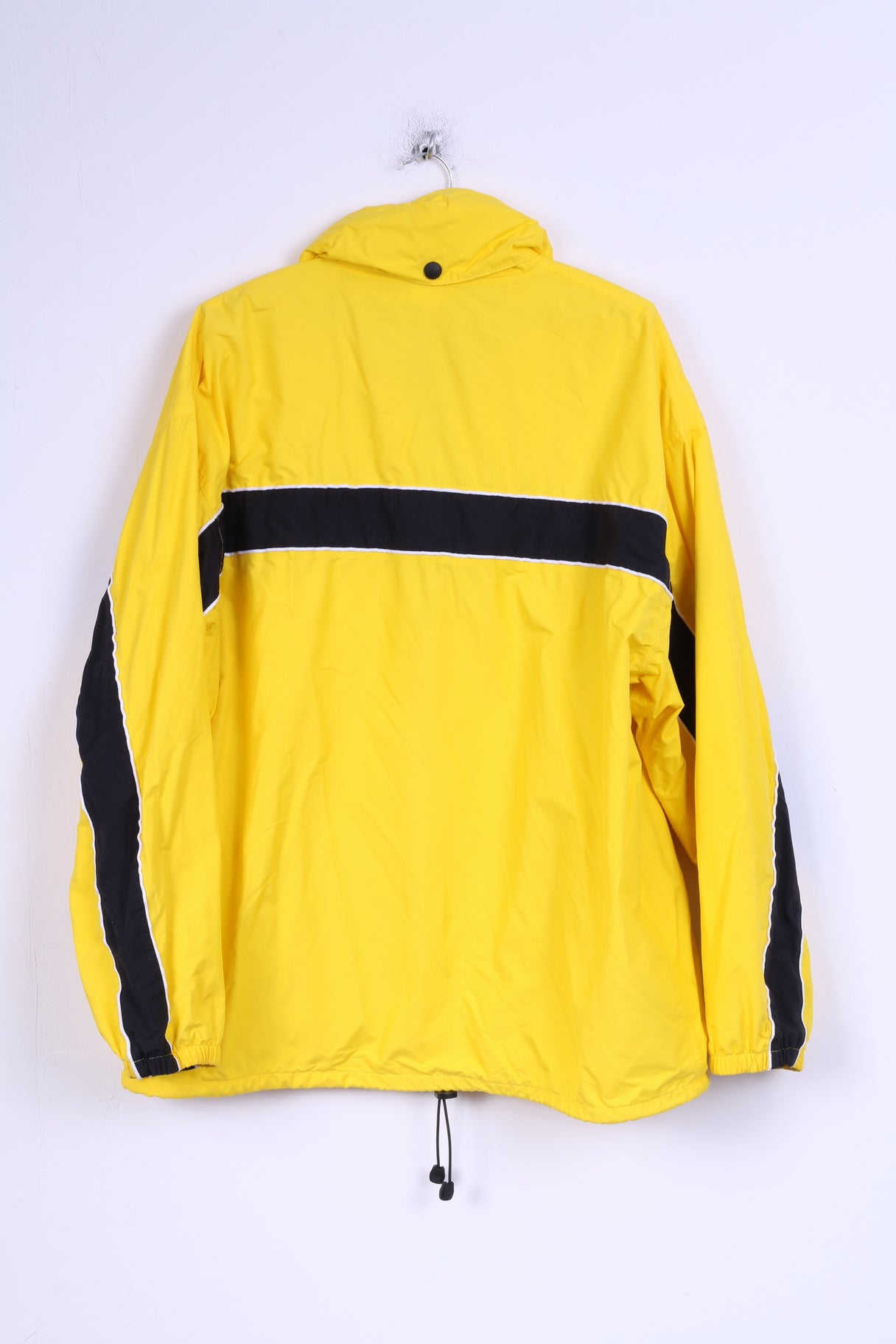 SORRY Mens L Jacket Nylon Waterproof Yellow Hidden Hood