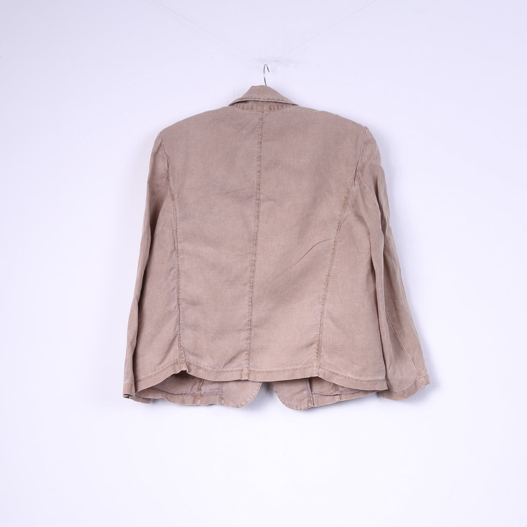 River Island Womens 14 40 L Blazer Lino Beige Monopetto Top Spalline 