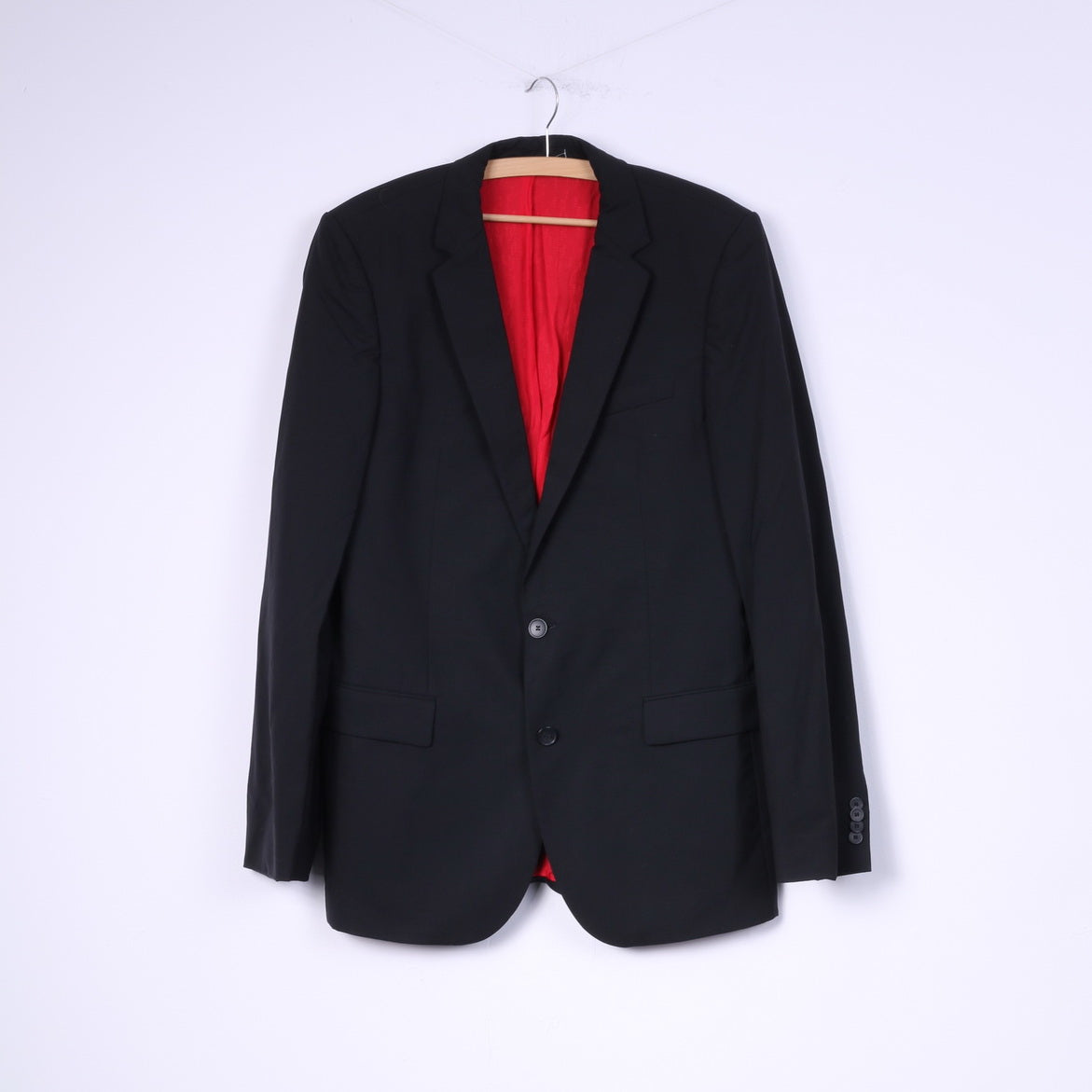 Hugo Boss Uomo 98 40 Giacca Blazer Monopetto Nero Amaro/Helse Lana 