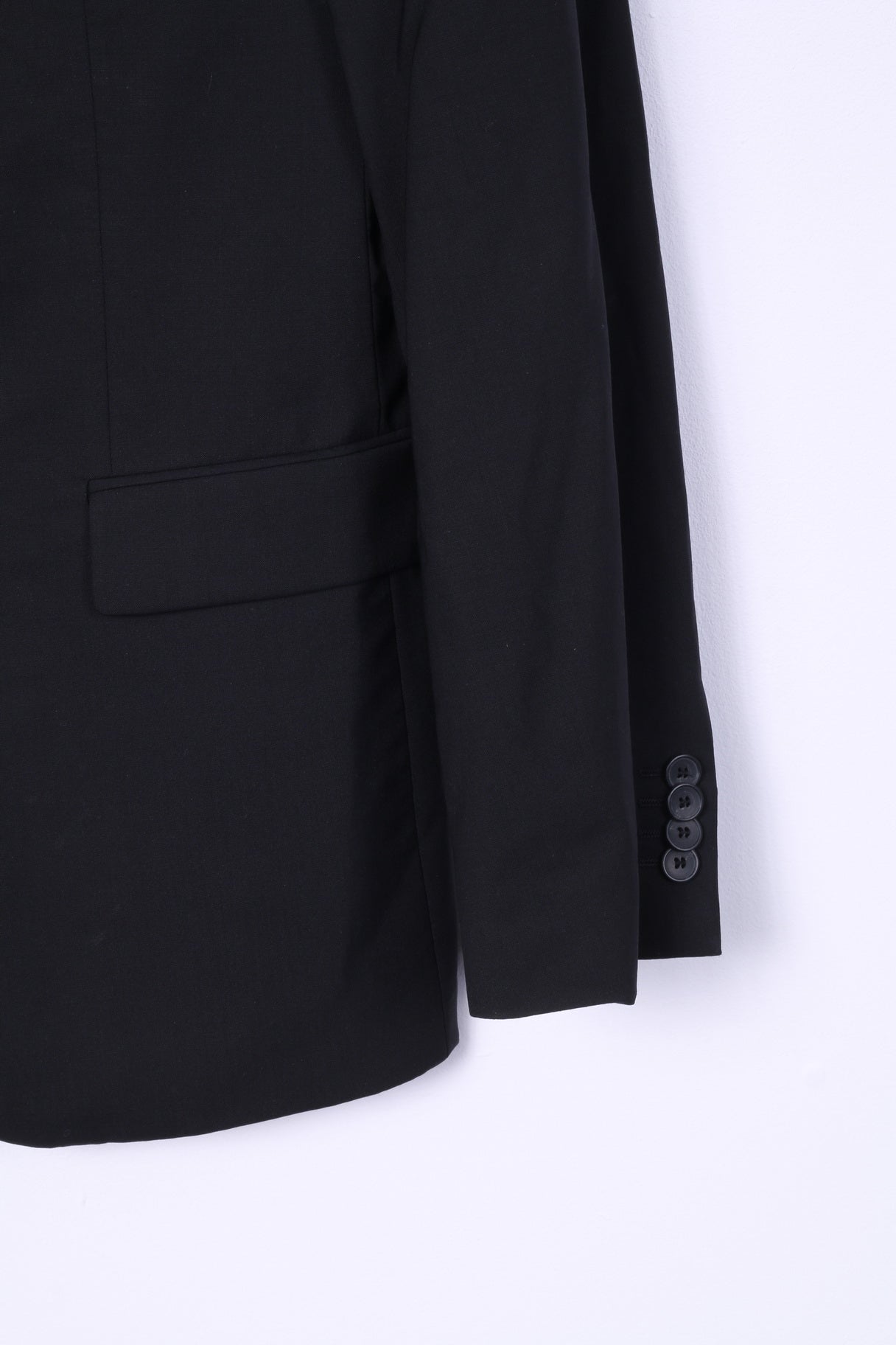 Hugo Boss Men 98 40 Blazer Jacket Single Breasted Black Amaro/Helse Wool