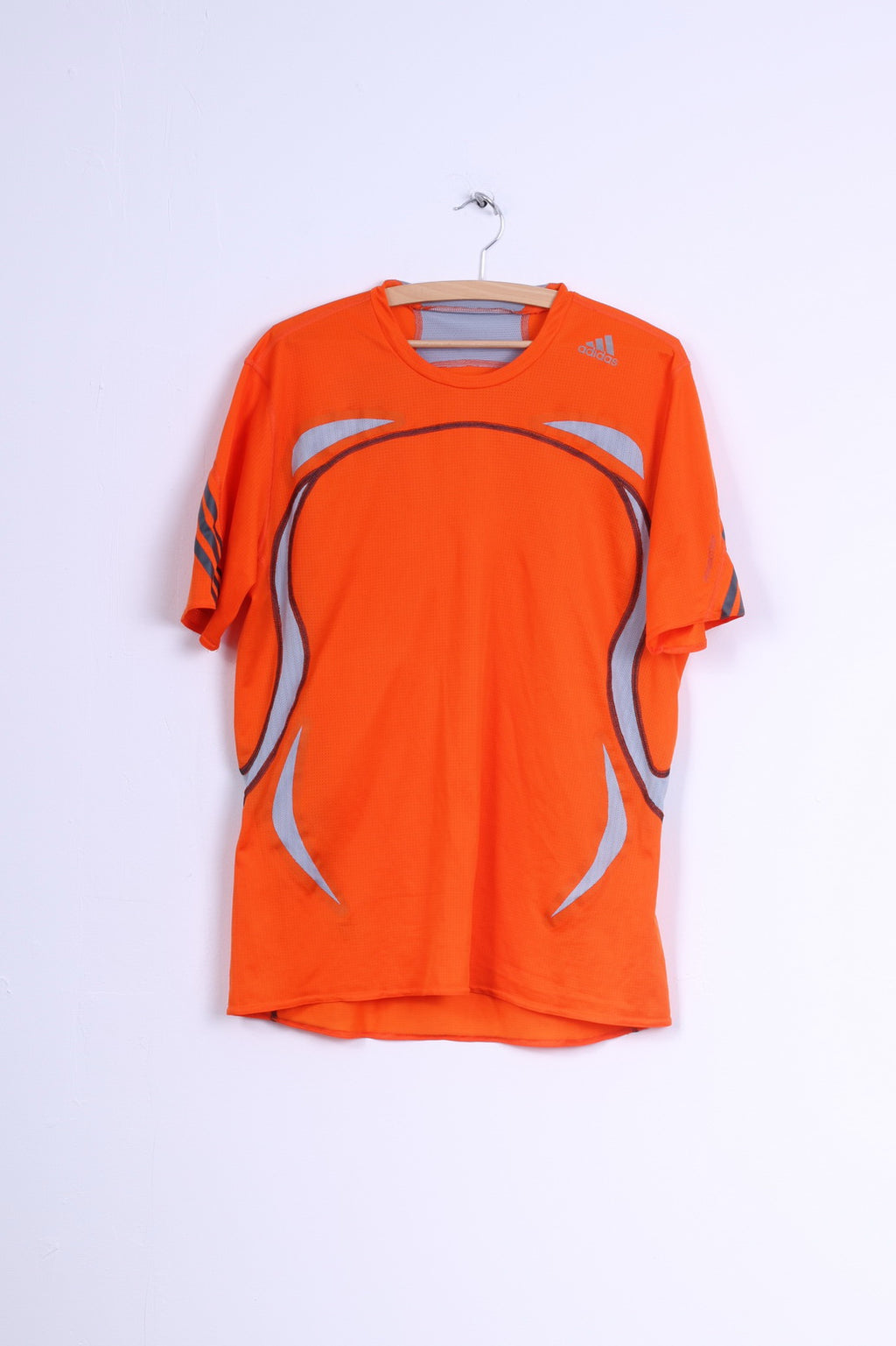 Adidas Chemise XL pour homme Orange For Motion Col rond 3 bandes Top Jersey