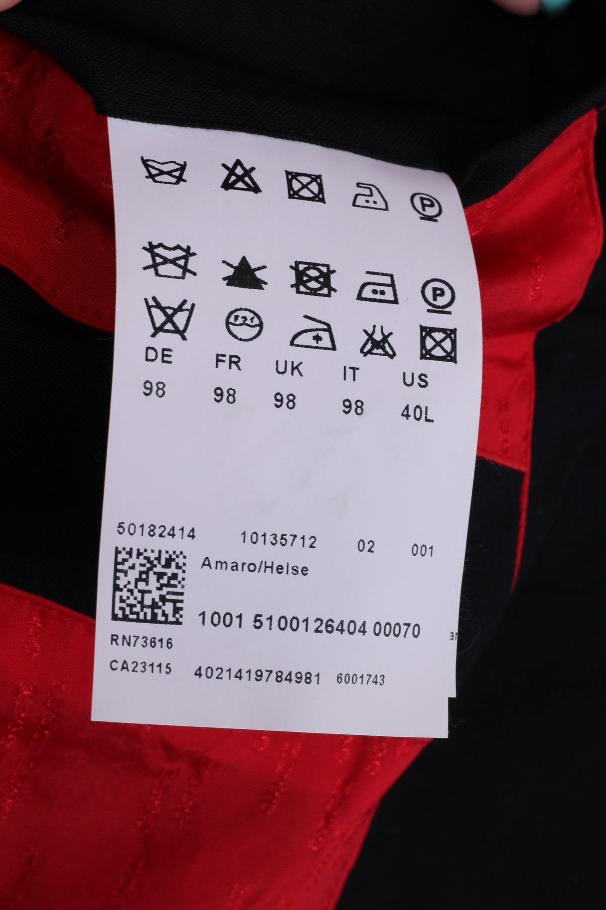 Hugo Boss Men 98 40 Blazer Jacket Single Breasted Black Amaro/Helse Wool