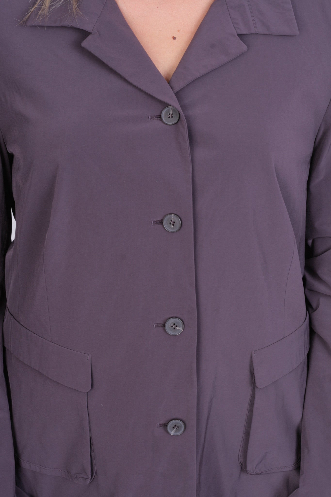 Toni Gard Womens 16 M Top Suit Purple Buttons Down Nylon - RetrospectClothes