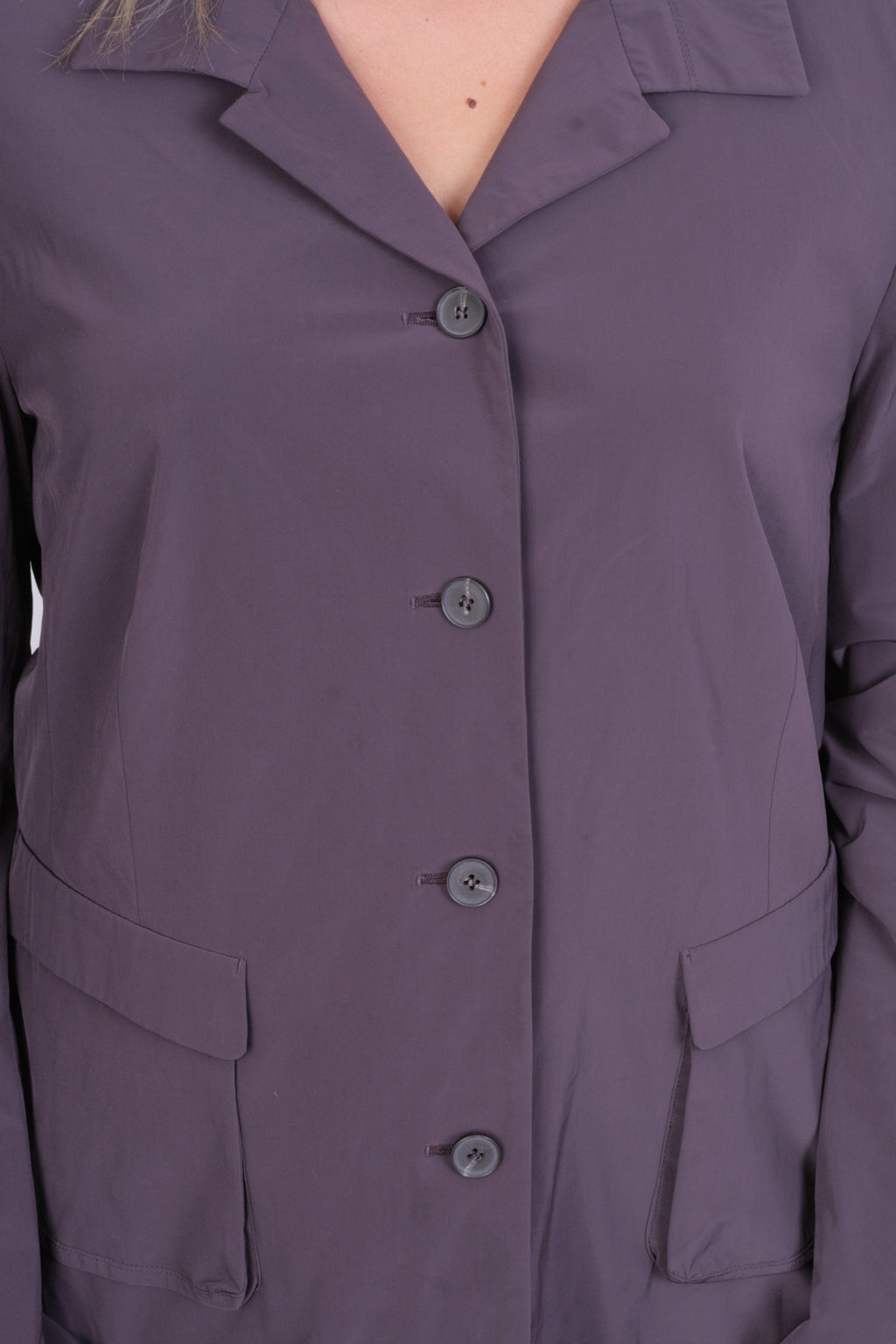 Toni Gard Womens 16 M Top Suit Purple Buttons Down Nylon - RetrospectClothes