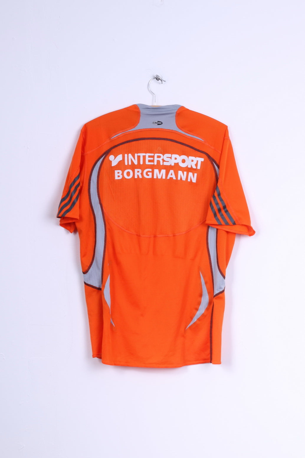 Adidas Chemise XL pour homme Orange For Motion Col rond 3 bandes Top Jersey