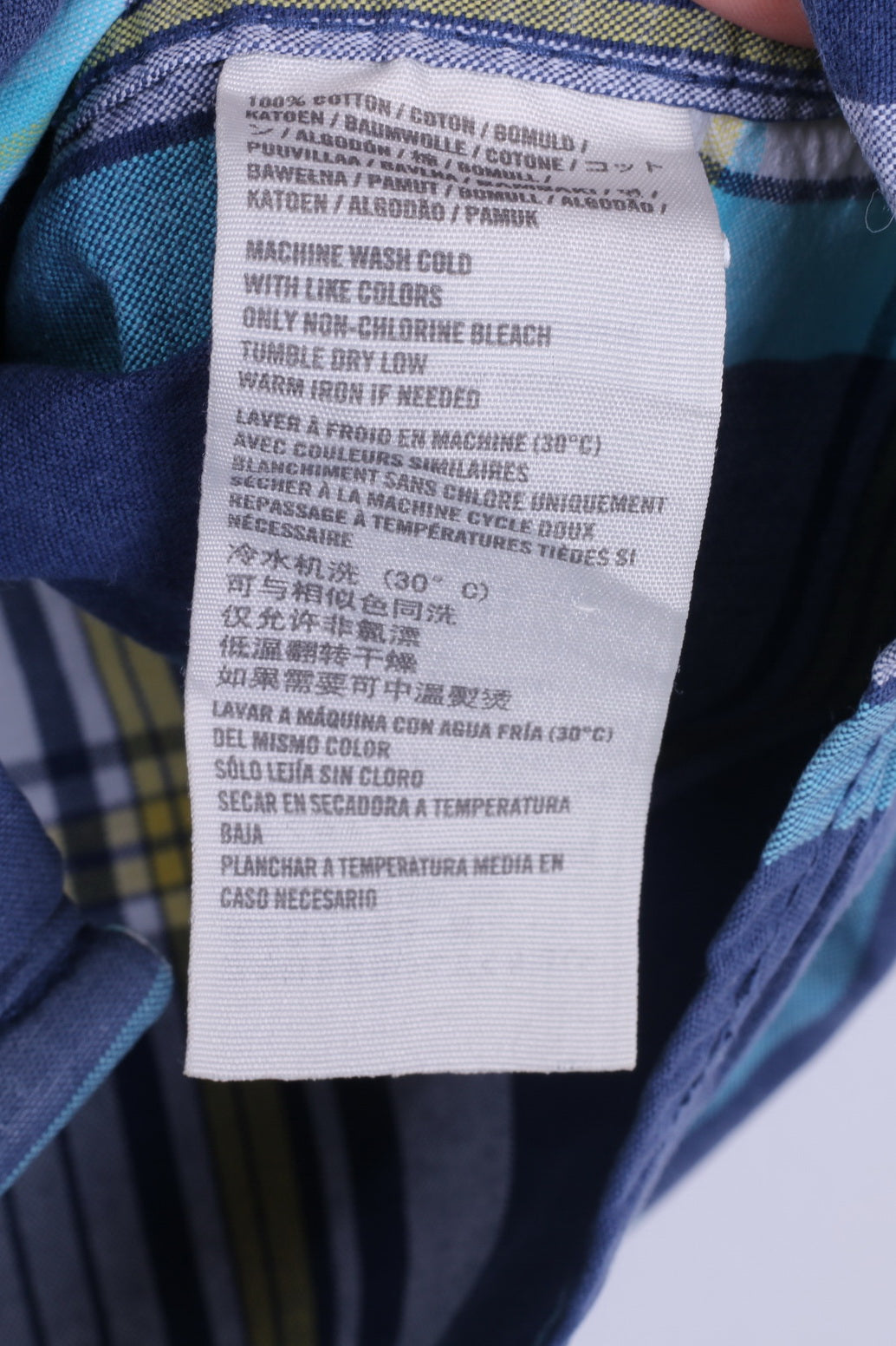 Hollister Mens S Casual Shirt Cotton Blue Checkered Hooded Long Sleeve