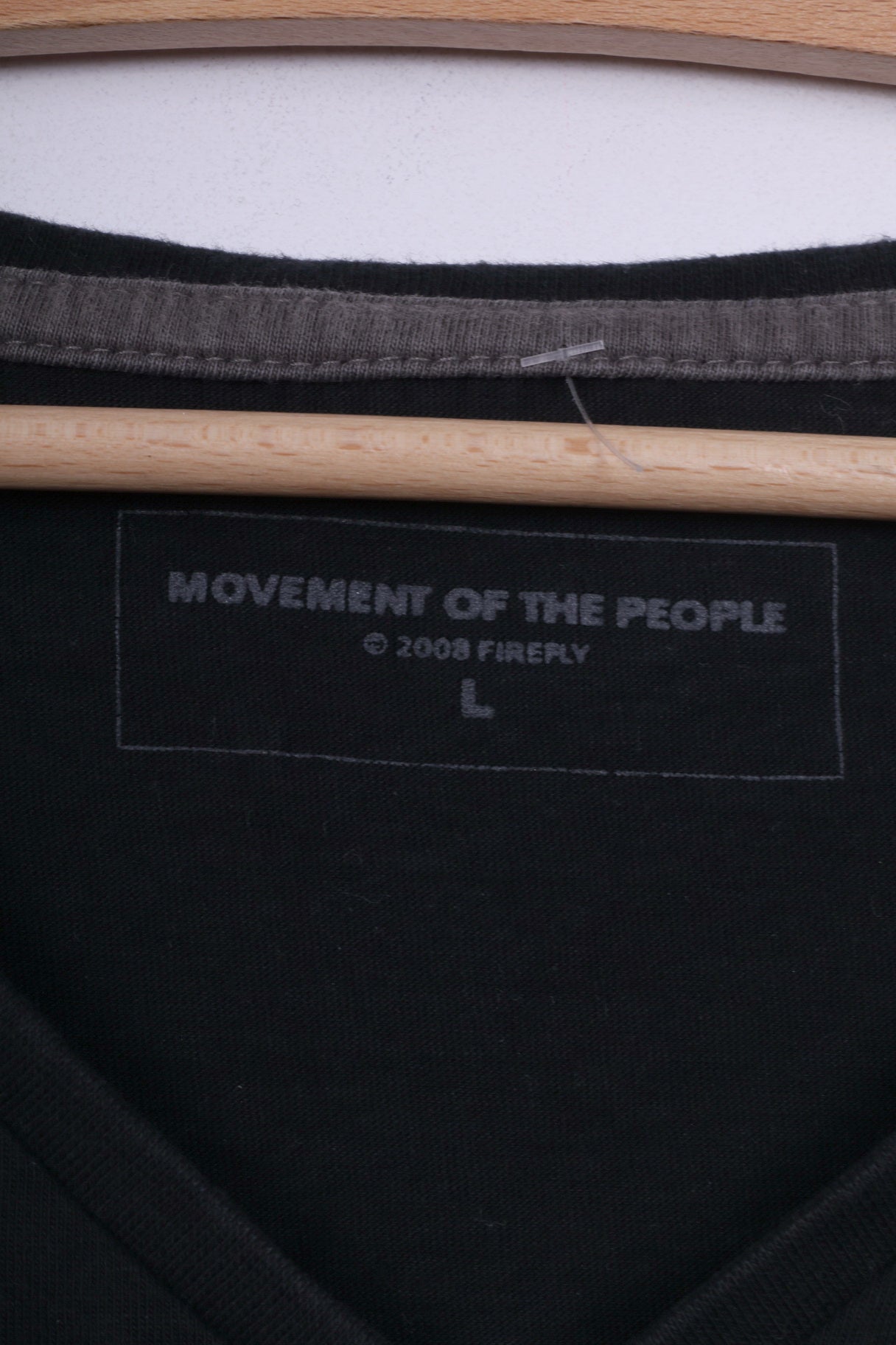 Firefly Movement of the People Mens L Graphic Shirt V Neck Black